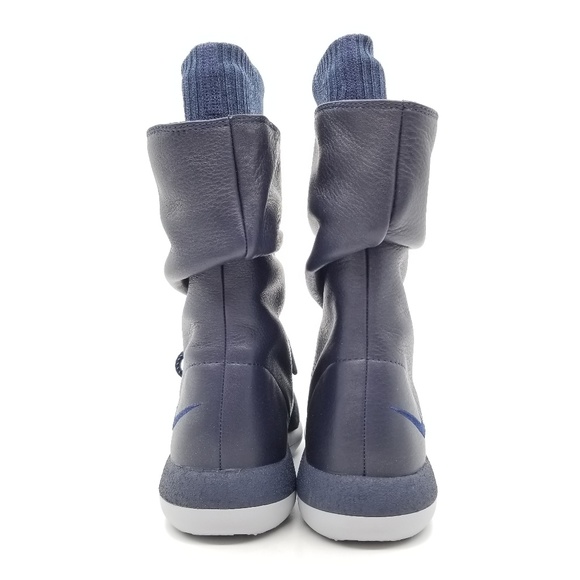 NEW Nike Roshe Two Hi Flyknit Sneaker Boots Navy - Picture 3 of 7